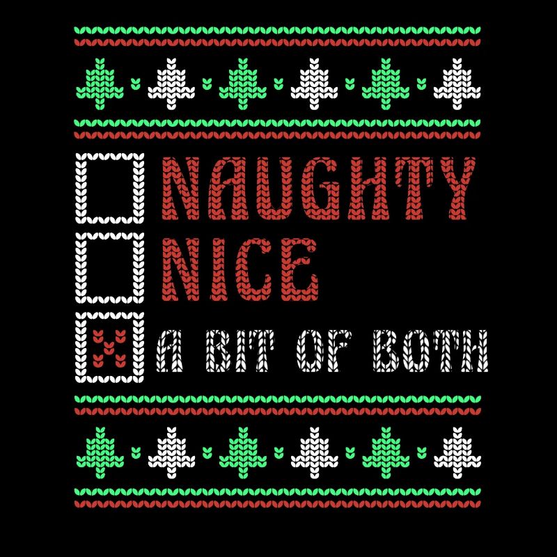 Bit Both Naughty Nice Joke Funny Ugly Christmas