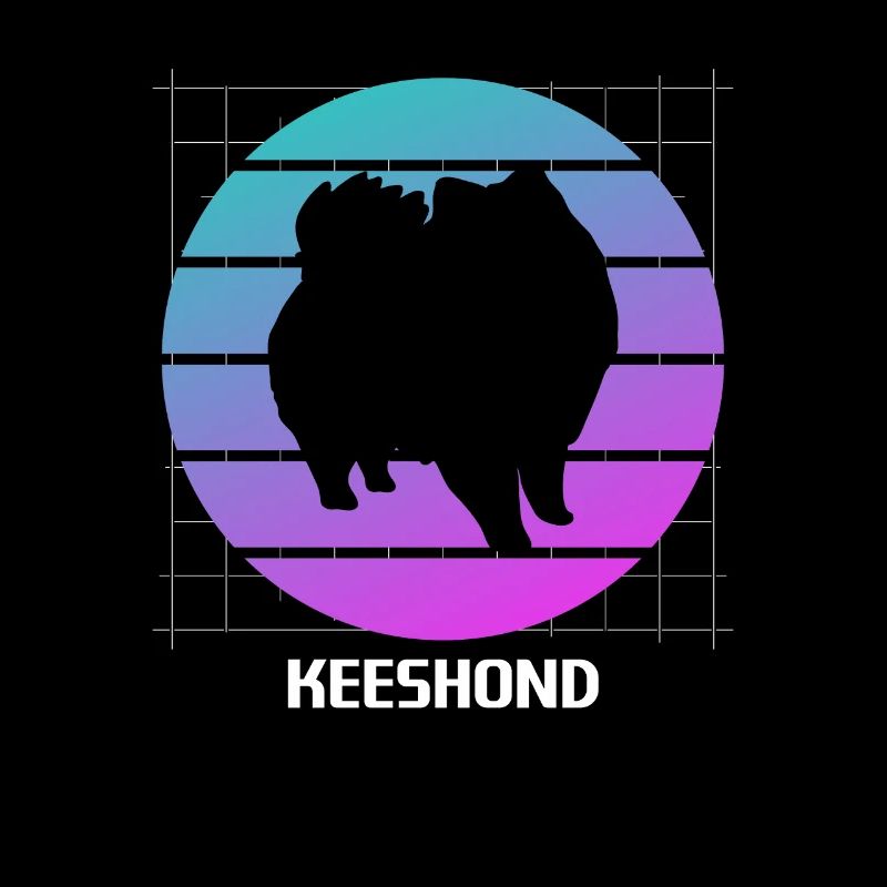 Amant de chien Keeshond rétro