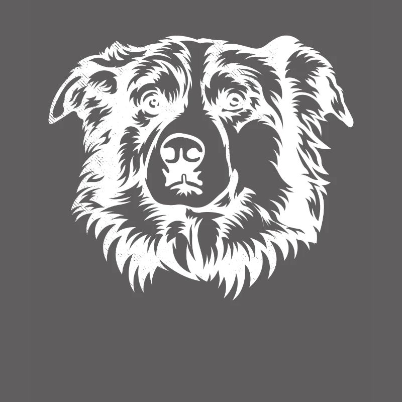 Thème de dessin graphique de visage de chien AUSSIE mignon