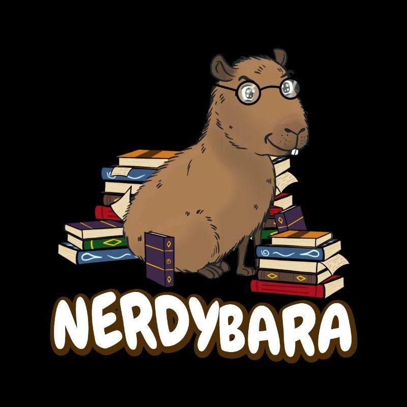 Capybara Nerdybara Reading Books