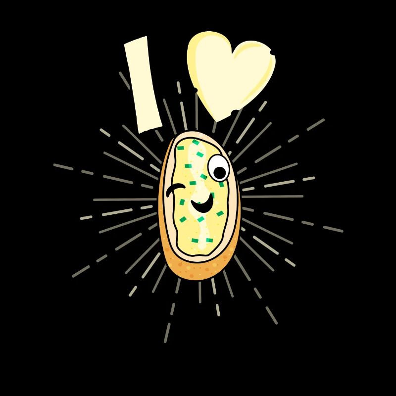 Funny Garlic Bread Heart Design