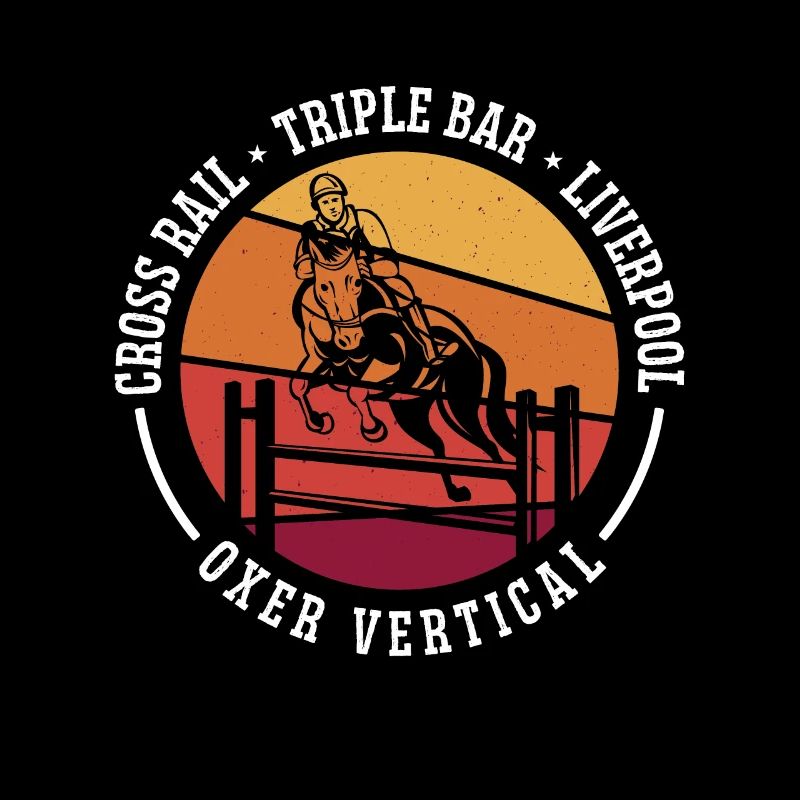 Saut d’obstacles Cross Rail Triple Bar Retro Horses