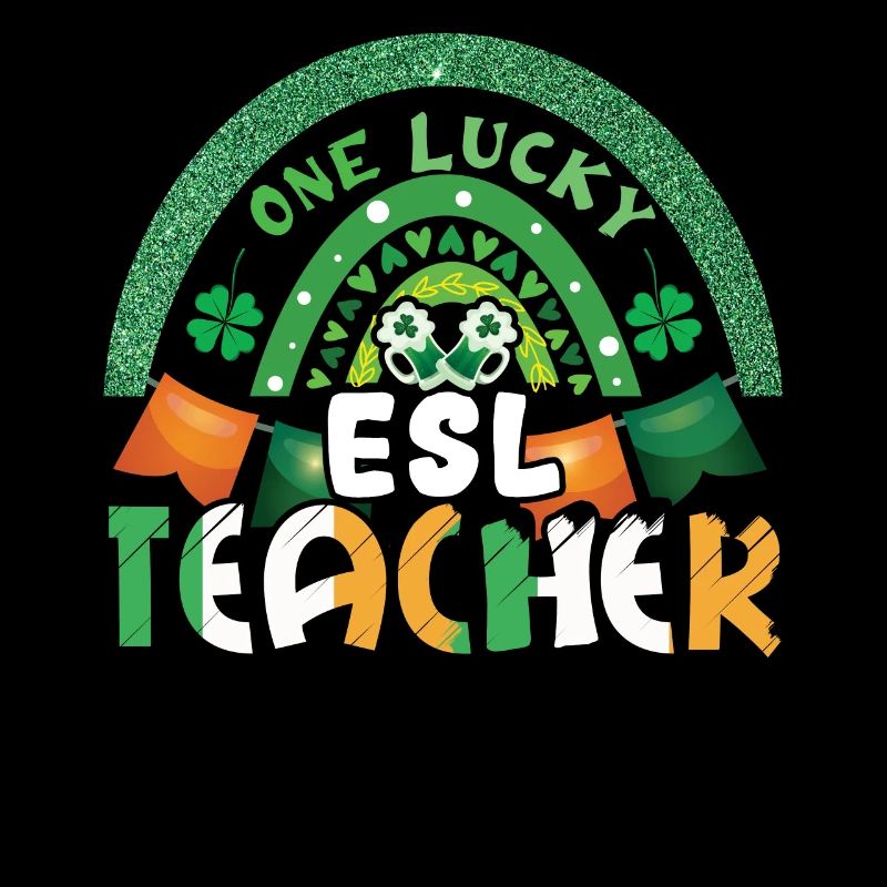 Saint Patrick Day Rainbow Clover Lucky Teacher