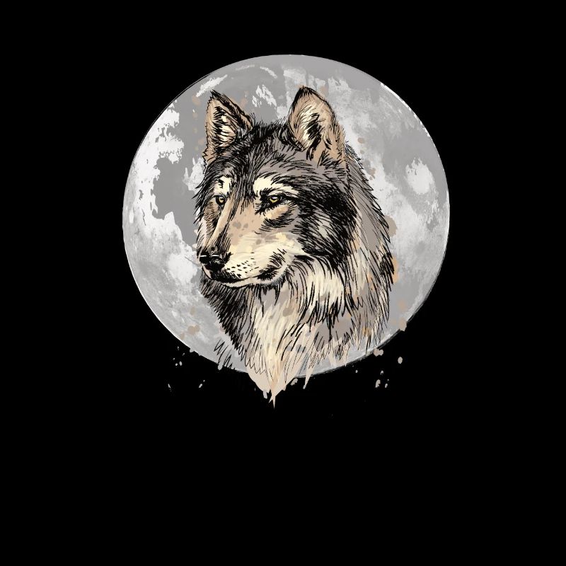 Wolf Squad Ein Wolf Geht Zurück Und Heult Den Mond