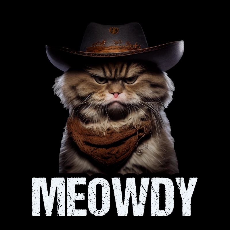 Meowdy Funny cat Meme for Cat Lovers