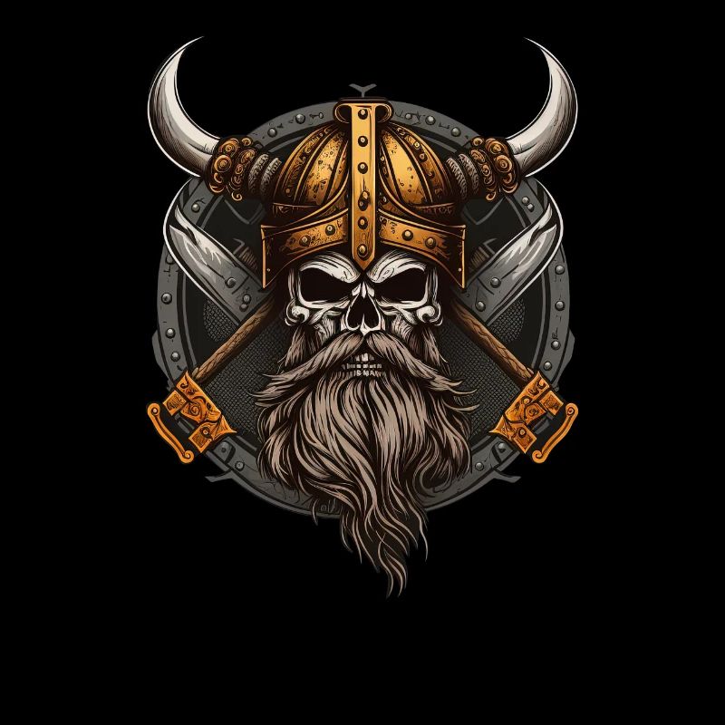 Walhalla Wikinger-Skelett mit Bart