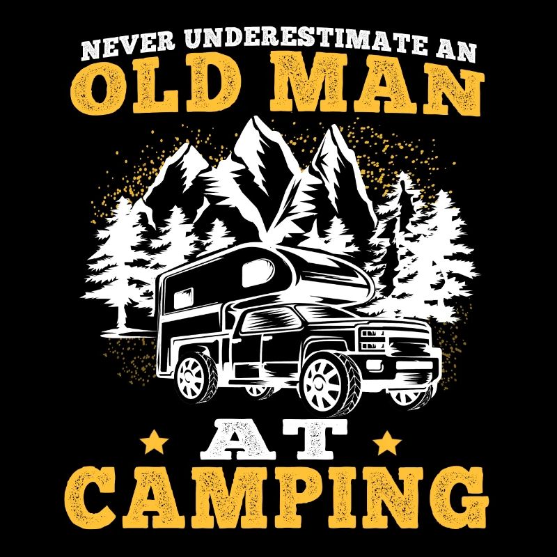 camping Old man camping caravan vacances