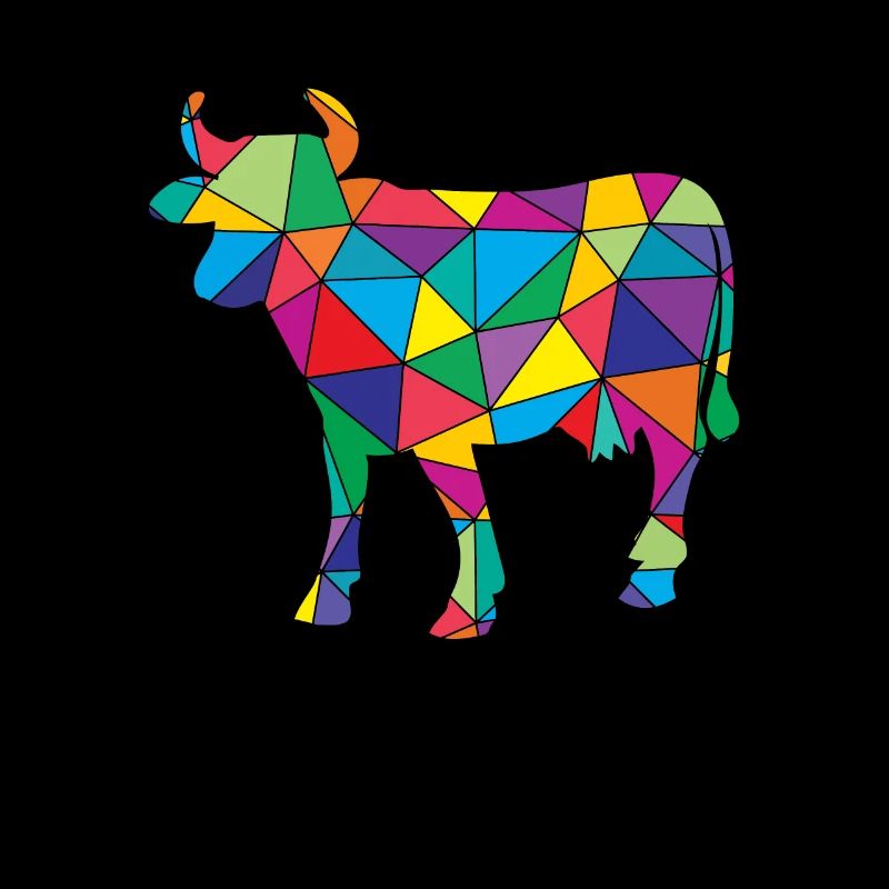 Vache à faible poly géométrie Polygone Vache