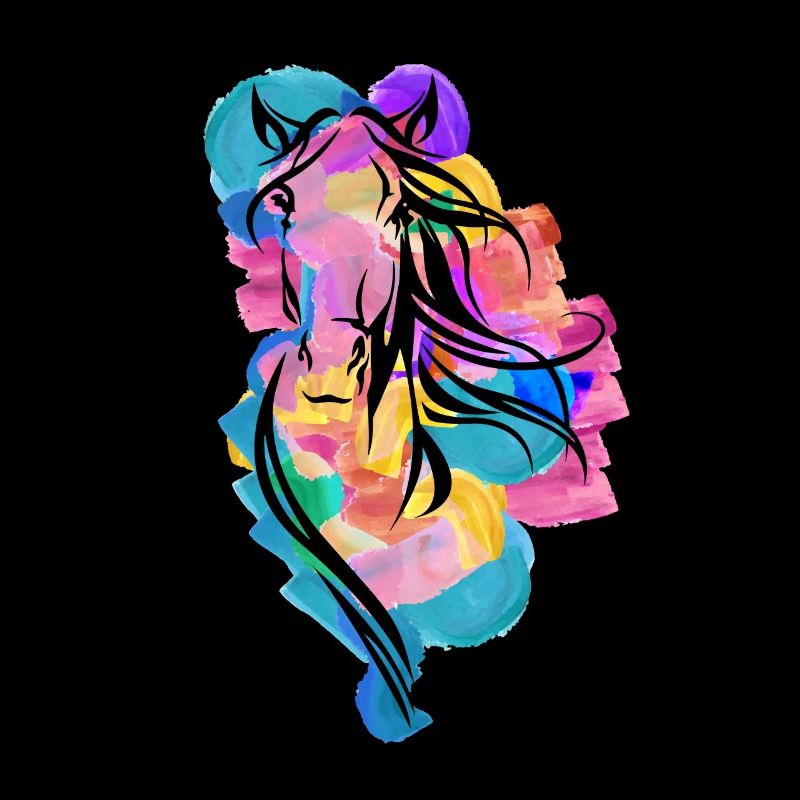 Cavallo colorato Wpap Art Geometrica Pop Art