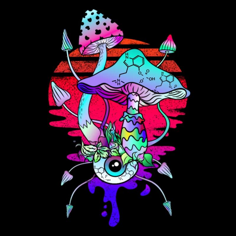Psychedelic Magic Mushrooms Vaporwave