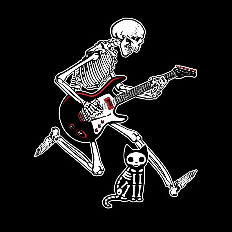 Chat de guitare squelette