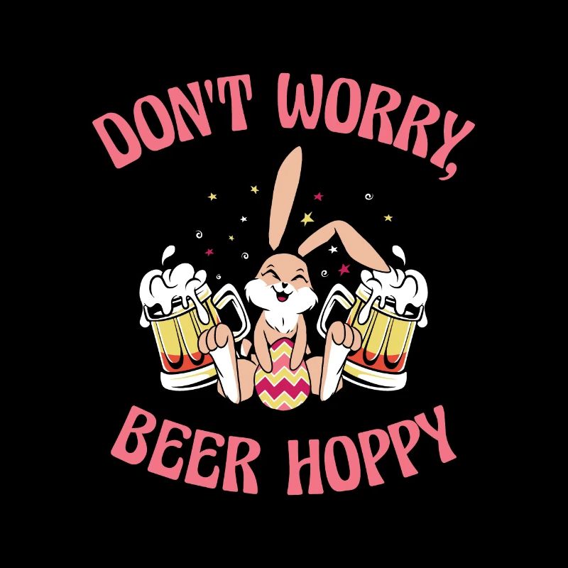 Easter Bunnies Beer Drinking Holiday Rabbit