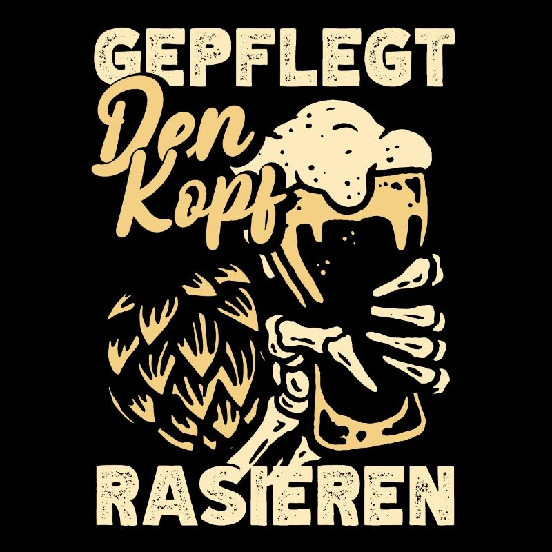 Geplegt den Kopf rasieren Biertrinker & Bier