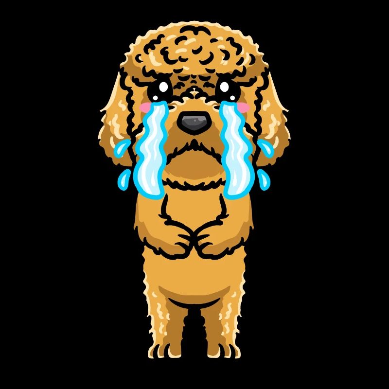 Kawaii Cockapoo Chien Triste Émoticône Pleurant