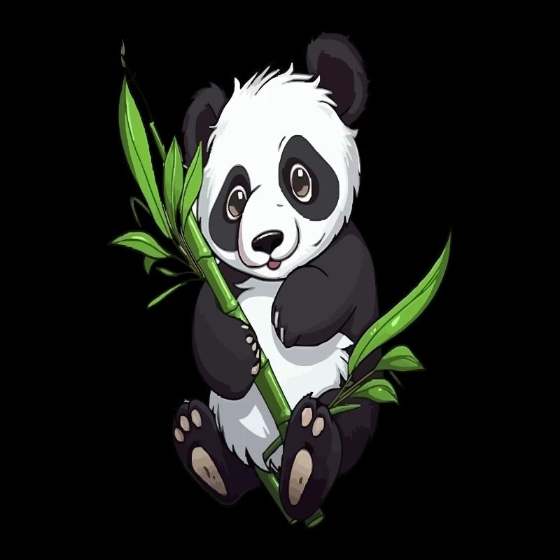 Panda mignon avec bambou