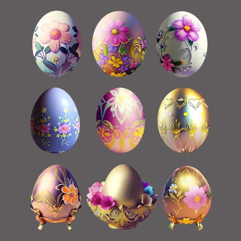 Colorful Easter Eggs Sticker Set