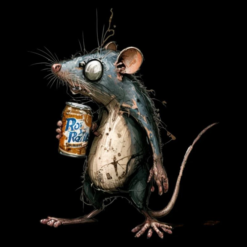 crazy mouse with beer