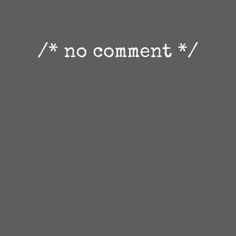 No Comment Developer Softwareentwickler Coder