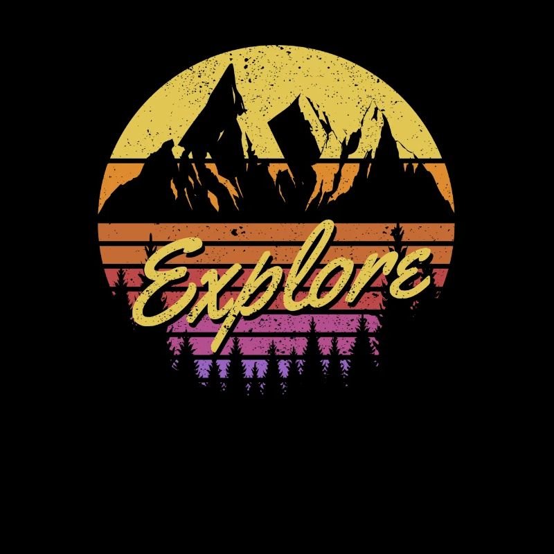 Découvrez Retro Rainbow Gradient Mountain