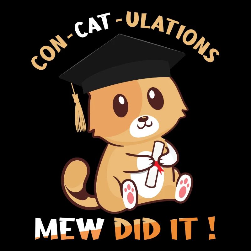 Niedliche Katze Absolvent Abschluss 2023 Abschluss