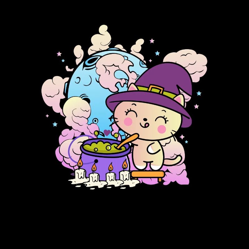 Sorcière Kawaii Crazy Cat