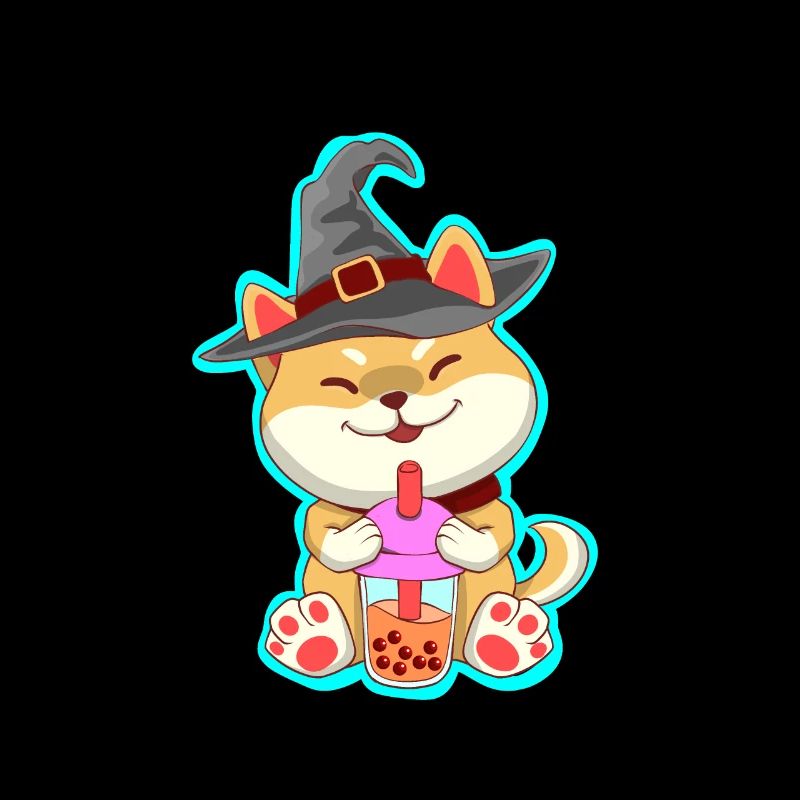 Halloween Cat Bubble Tea