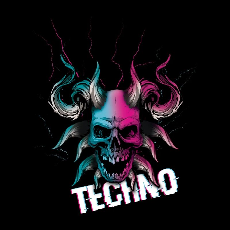 Skull Devil Raver Rave Hard Techno Dark Tekno