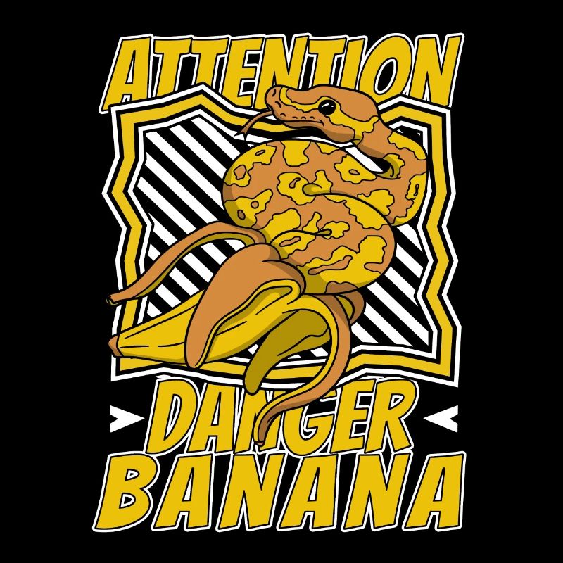 Attention Danger Banana Python Schlange Banana