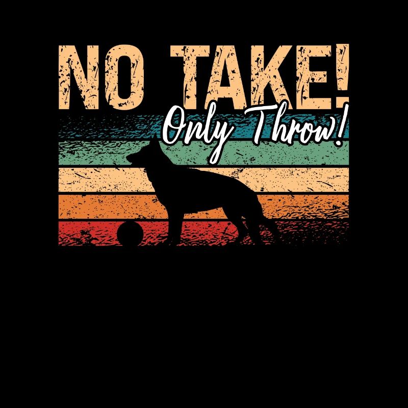 German Shepherd No Take Only Throw Retro Canine