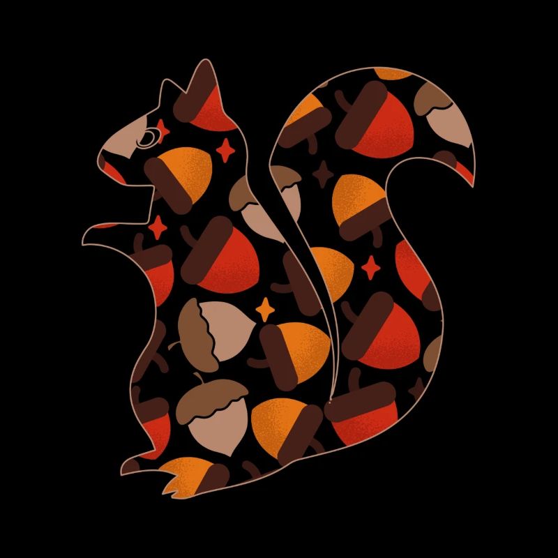 Squirrel Pattern Type Color Background Nut