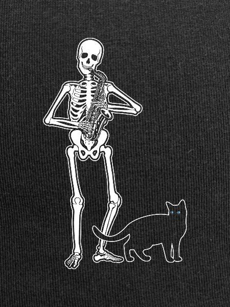 Skeleton Saxophone Cat