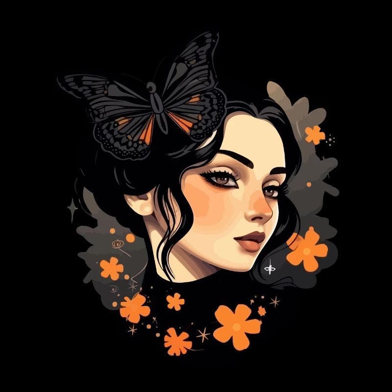 Aesthetic Girl: Gothic Wave Design with