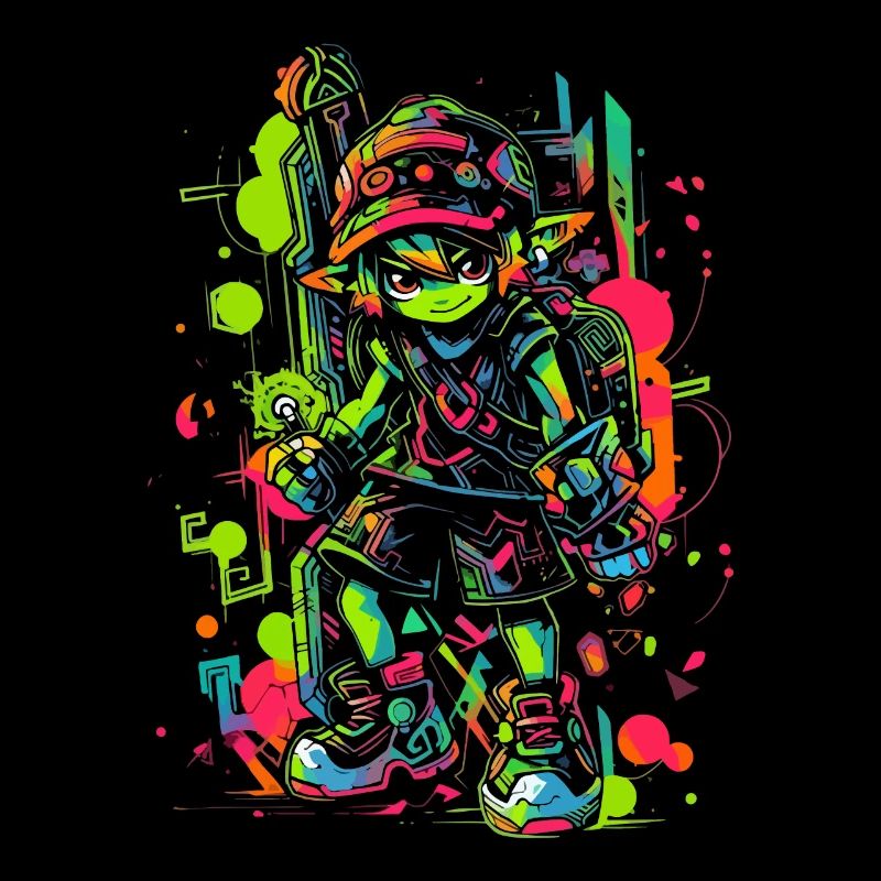 Cooles Gaming Design Legendärer Junge aus dem Wald
