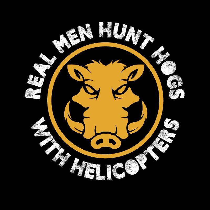 Real men hunt hogs with helicopters