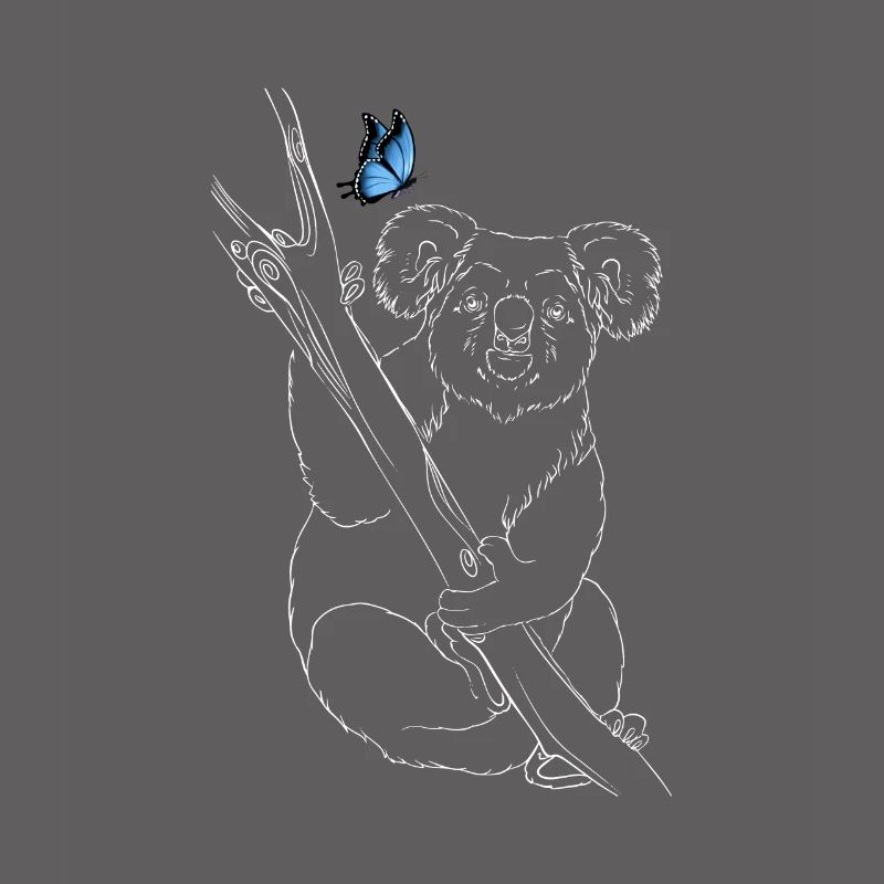 Koala avec papillon