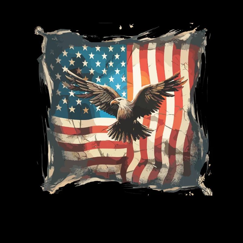 Vintage America Flag Common Bald Eagle États-Unis