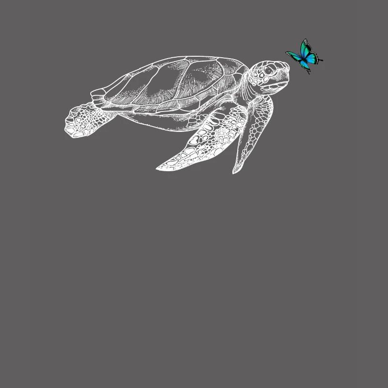Turtle with butterfly
