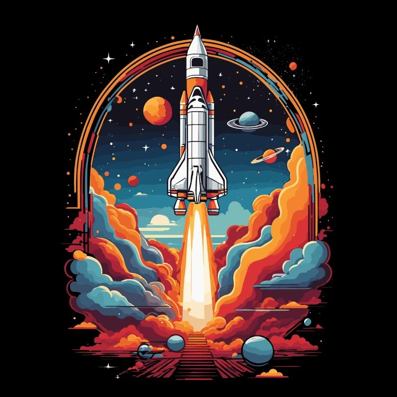 Astronaut Rocket Launch Space Cartoon Rocket
