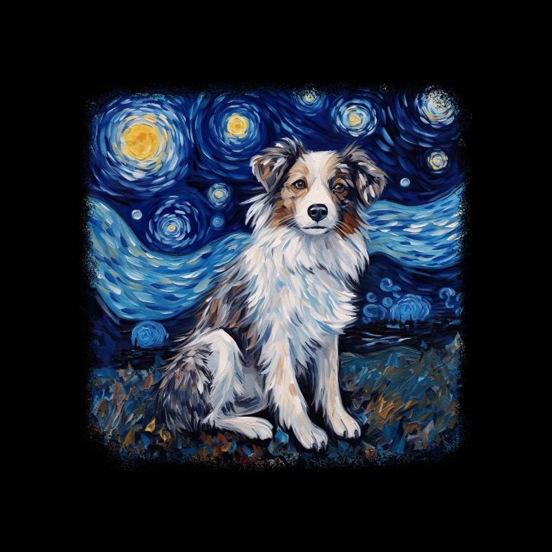 Australian Shepherd Van gogh starry night