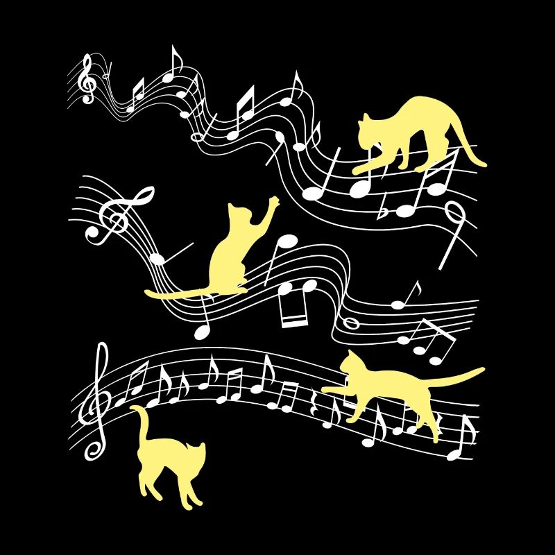 Kitten Cat Playing Musical Notes Music