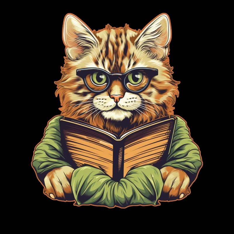 Cat with book
