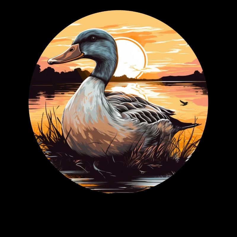 Rétro Vintage Duck Sunset