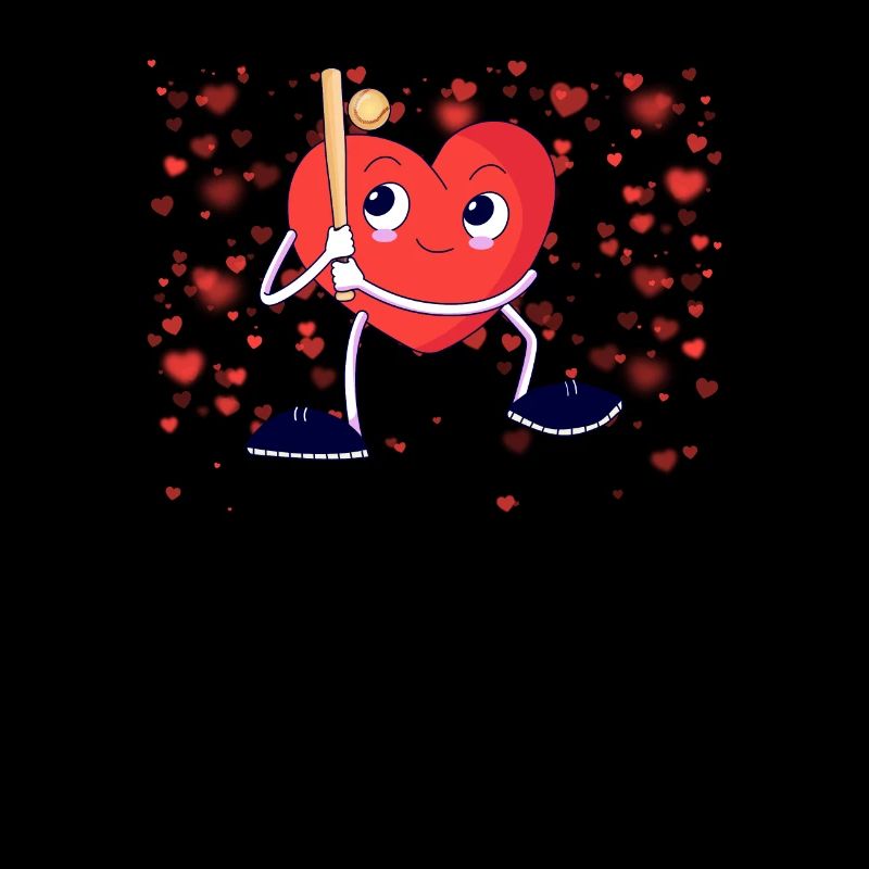 Herz schwingen Baseballschläger Valentinstag