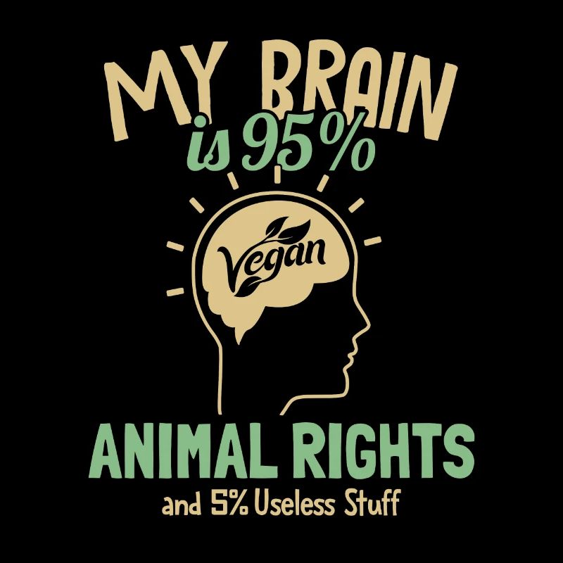 Mon cerveau est composé à 95% de végétaliens à base de plantes à base de droits des animaux