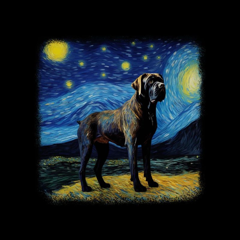 Cane Corso Van gogh starry night
