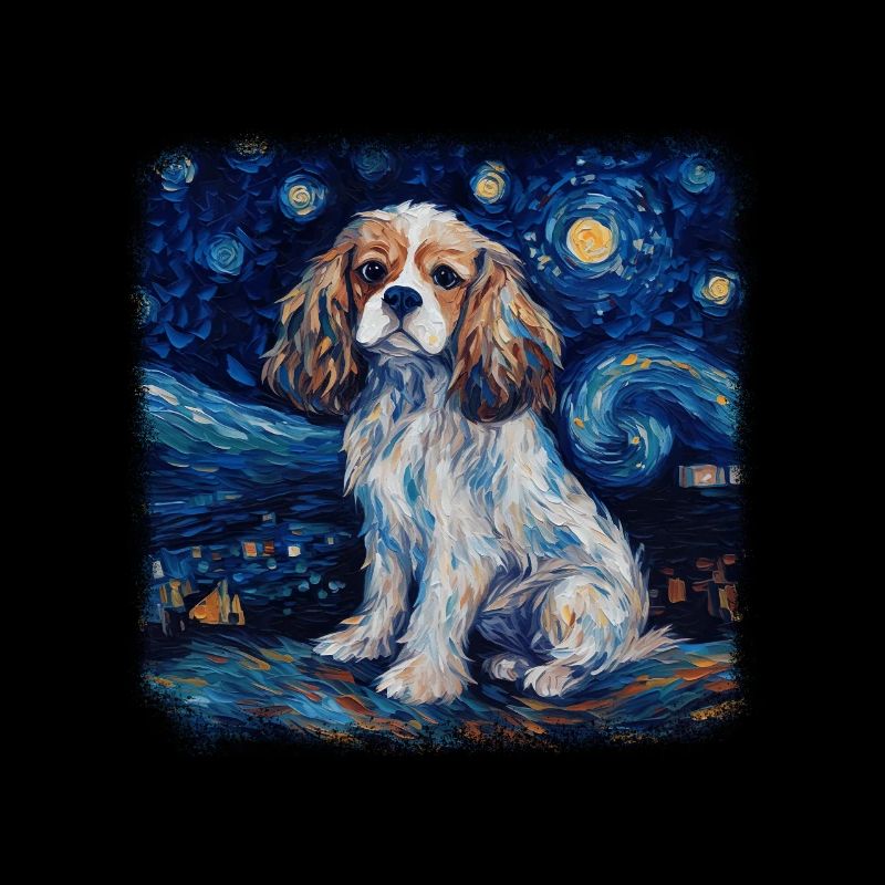 Chavalier King Charles Spaniel Van gogh starry