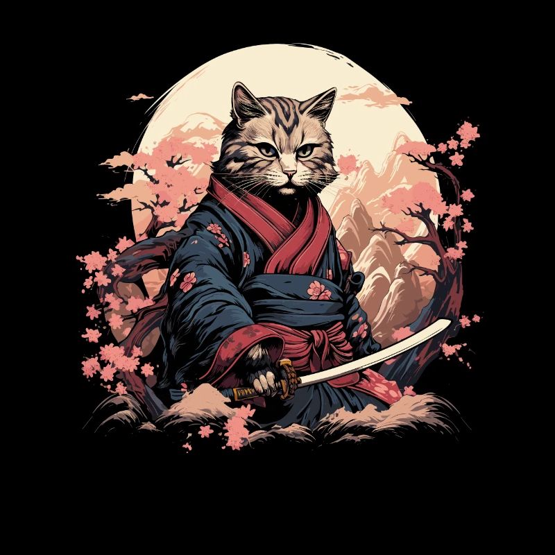 Œuvre d’art de Ninja Cat Samurai