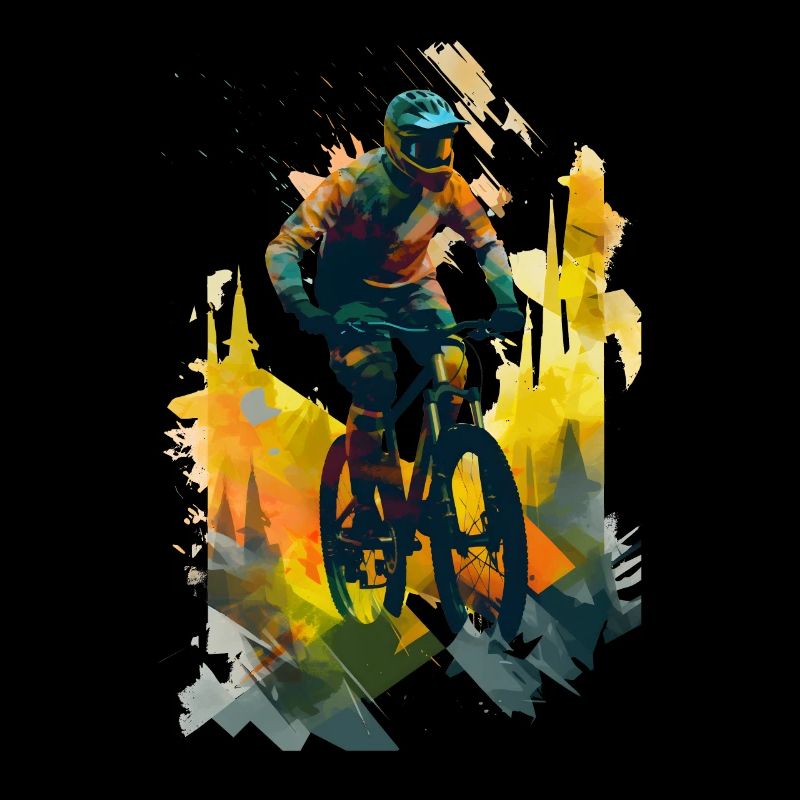 Abstrakt Mountainbiker Downhill