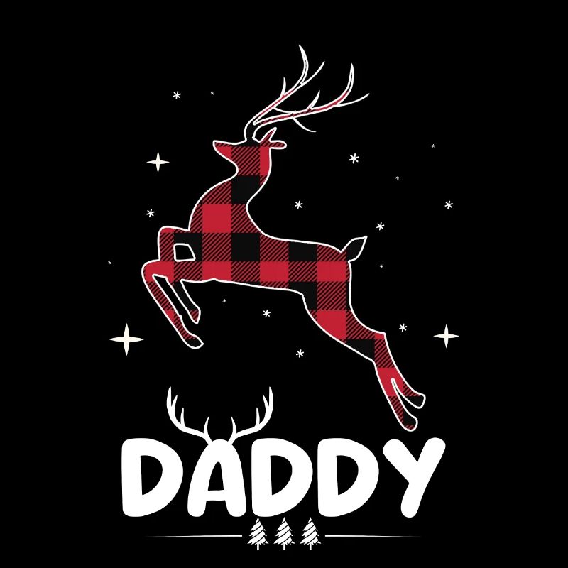 Red Plaid Reindeer Daddy Christmas Xmas