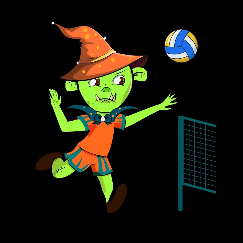 Witch Playing Volleyball